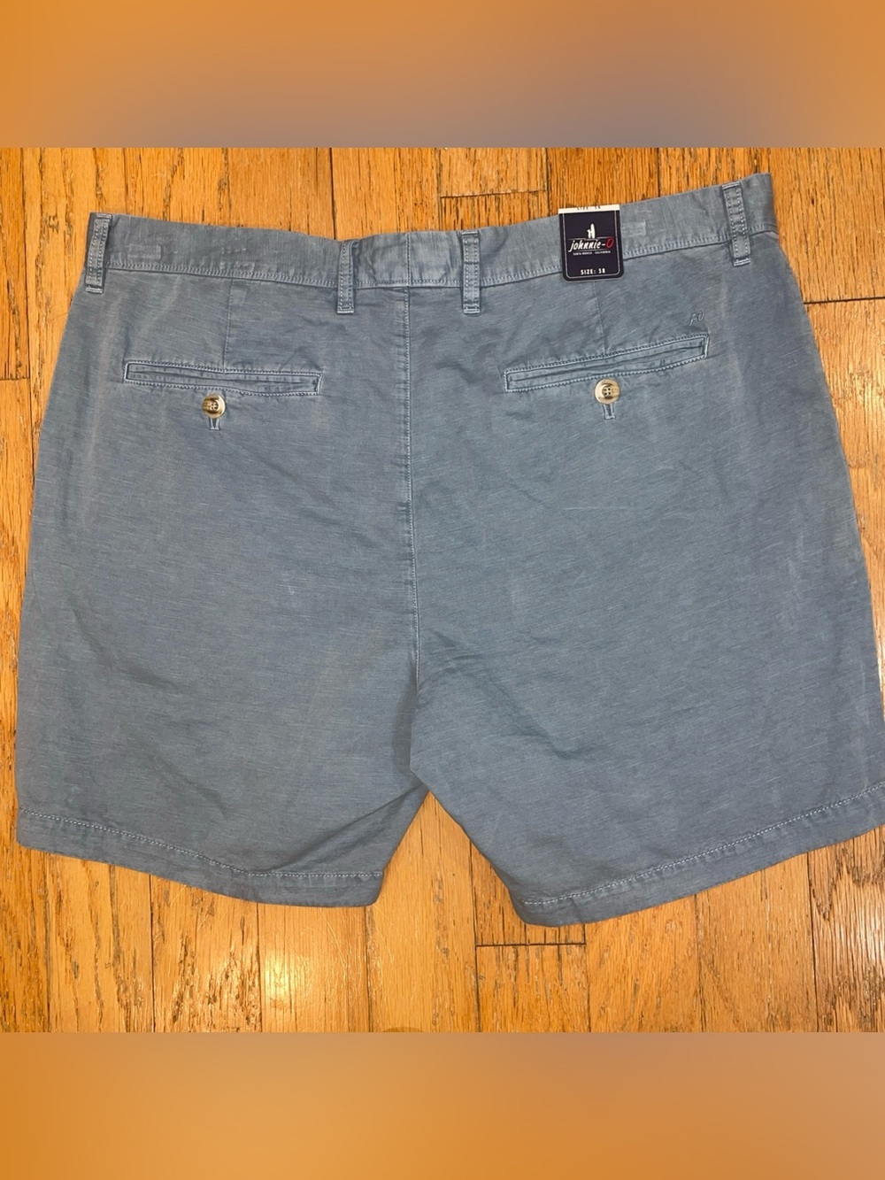 Johnnie-O Melrose Linen Blend Chino Shorts 7” Inseam Blue Size 38 NEW ($118)